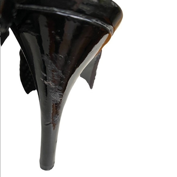 Lulu Townsend Black Upper Leather Black Rhinestone Covered Heels Pumps Size 8.5 - Picture 11 of 14